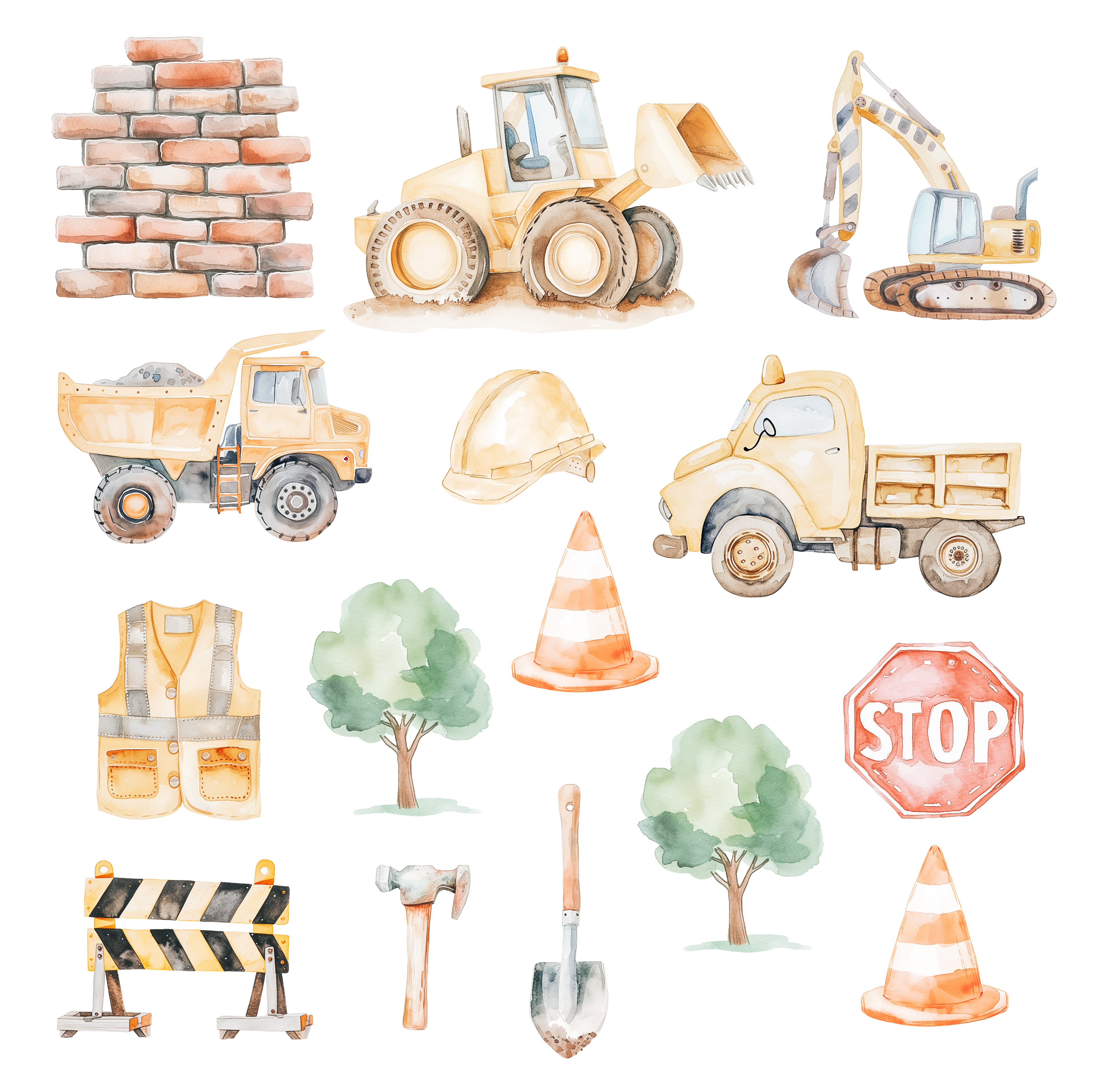 Construction Day Wall Stickers Set