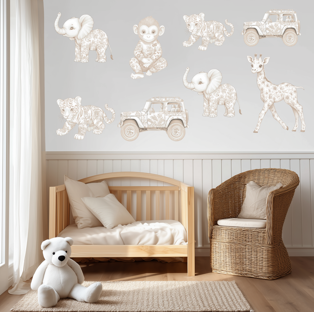 Neutral Safari Wall Sticker Set