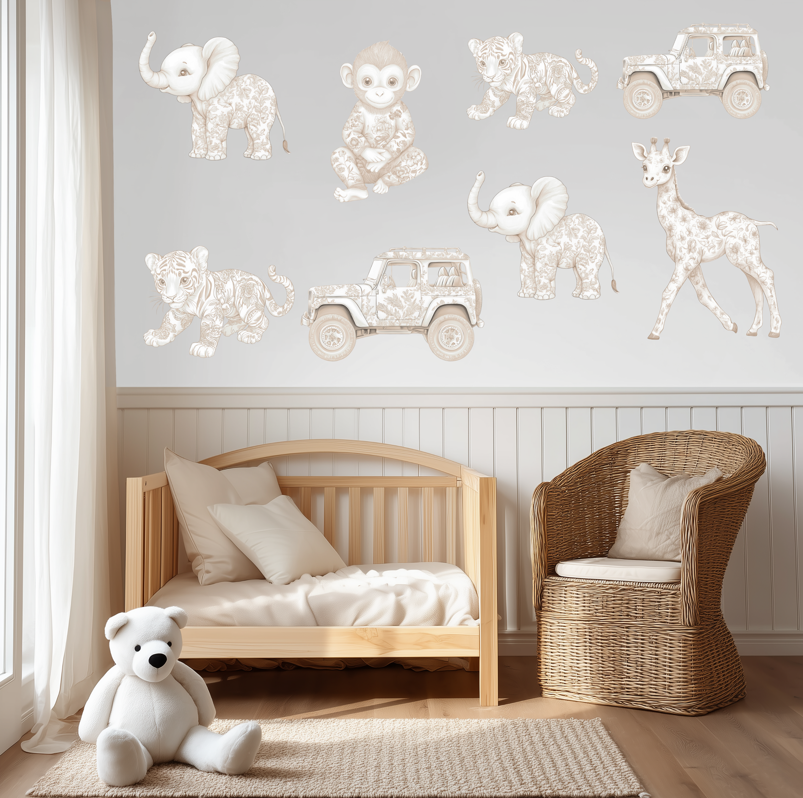 Neutral Safari Wall Sticker Set
