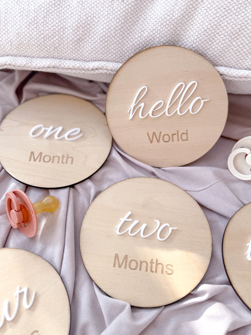 Baby Milestone Wooden Disc Set