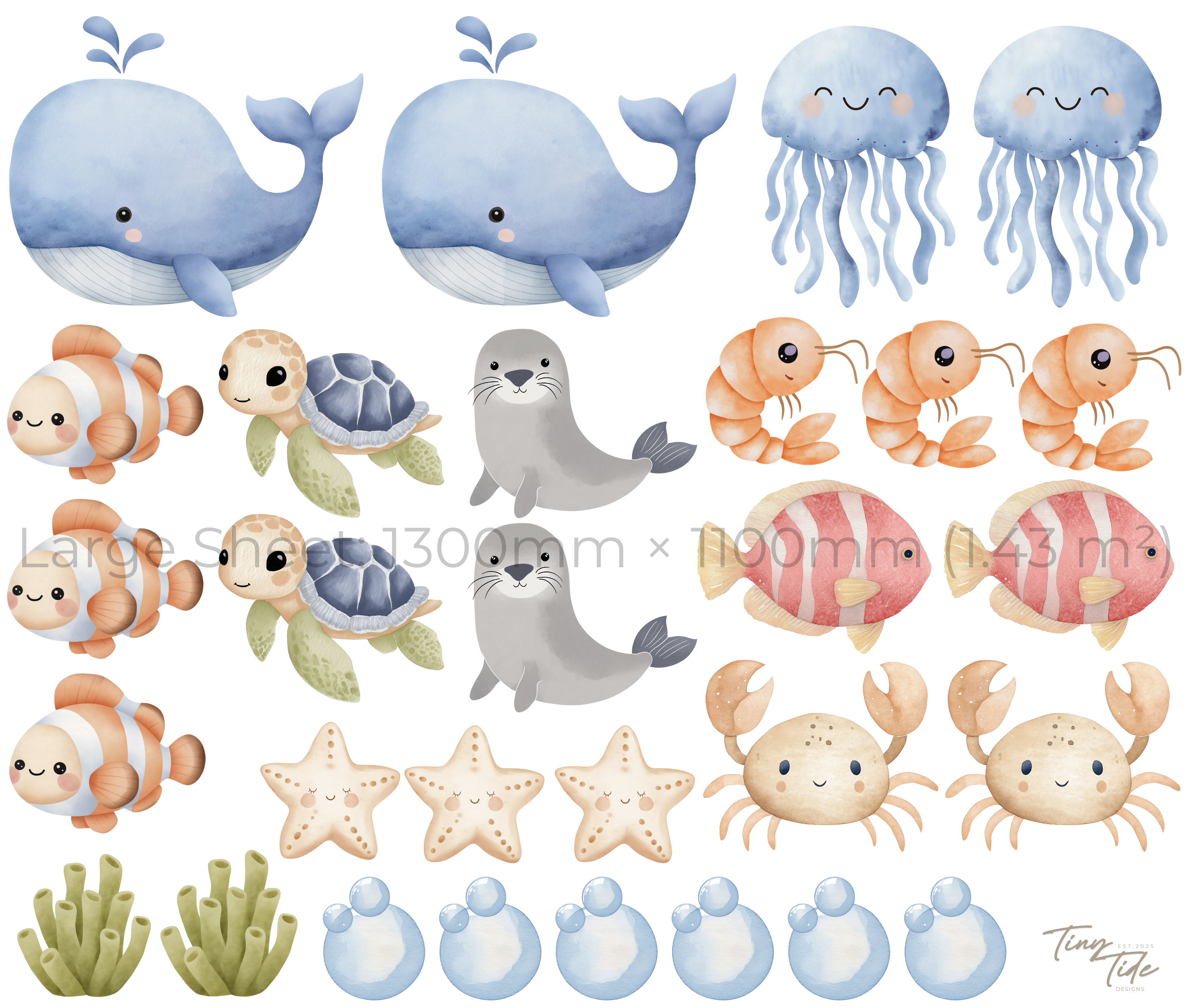Under The Sea Wall Stickers Set