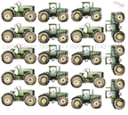 Green Tractor Wall Sticker Set