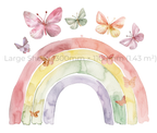 Boho Rainbow with Butterflies Wall Stickers Set