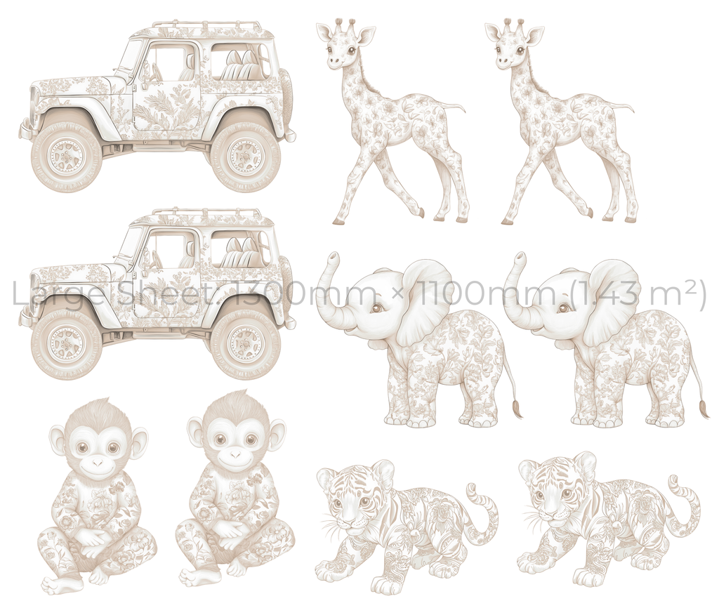 Neutral Safari Wall Sticker Set
