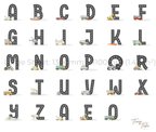 Road Letter Wall Stickers – Full Alphabet
