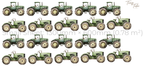 Green Tractor Wall Sticker Set