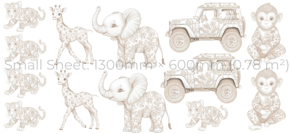 Neutral Safari Wall Sticker Set