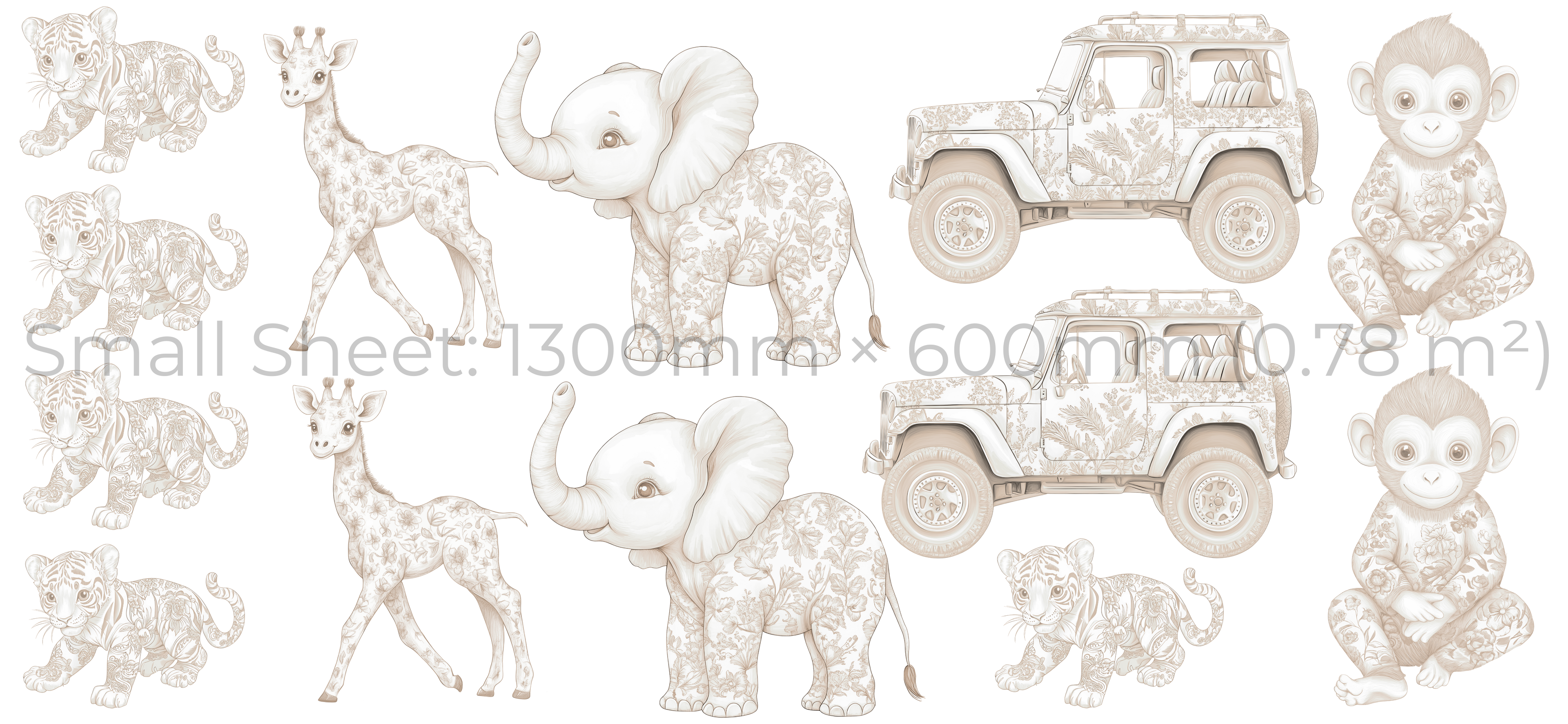 Neutral Safari Wall Sticker Set