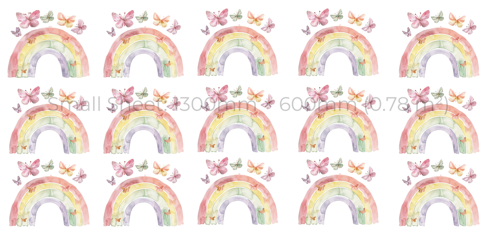 Boho Rainbow with Butterflies Wall Stickers Set