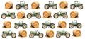 Green Tractor Wall Sticker Set