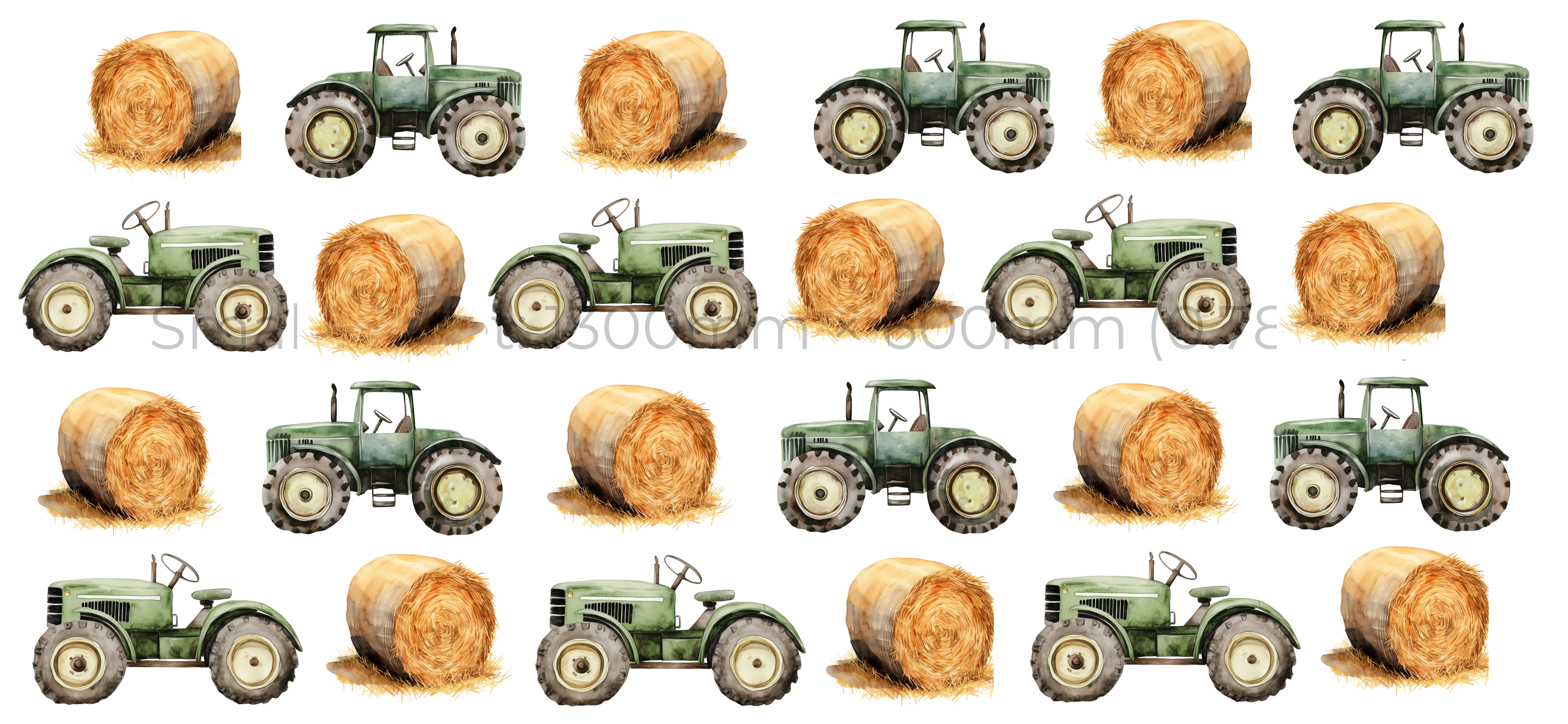 Green Tractor Wall Sticker Set