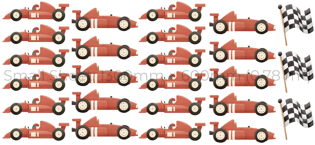 Red Racing Cars Wall Sticker Set