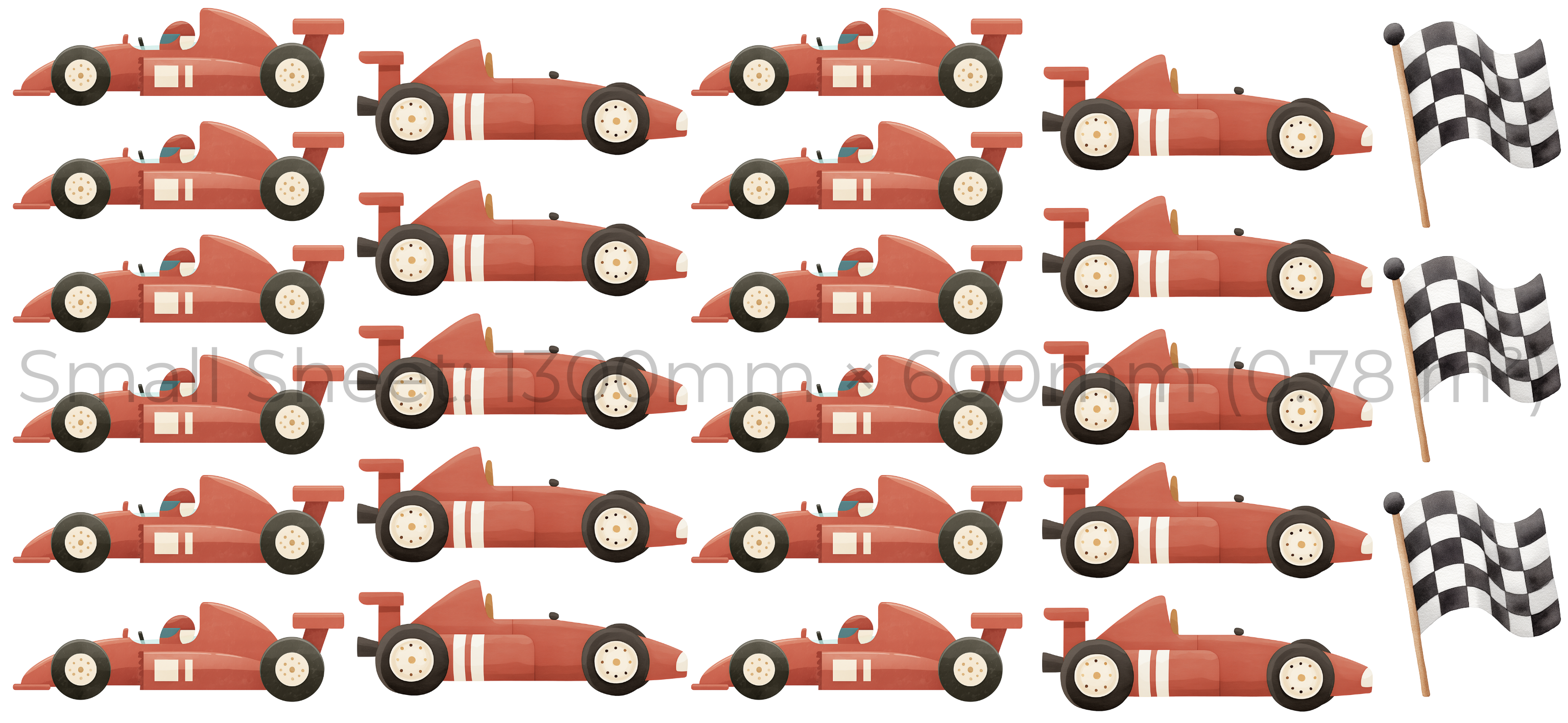 Red Racing Cars Wall Sticker Set