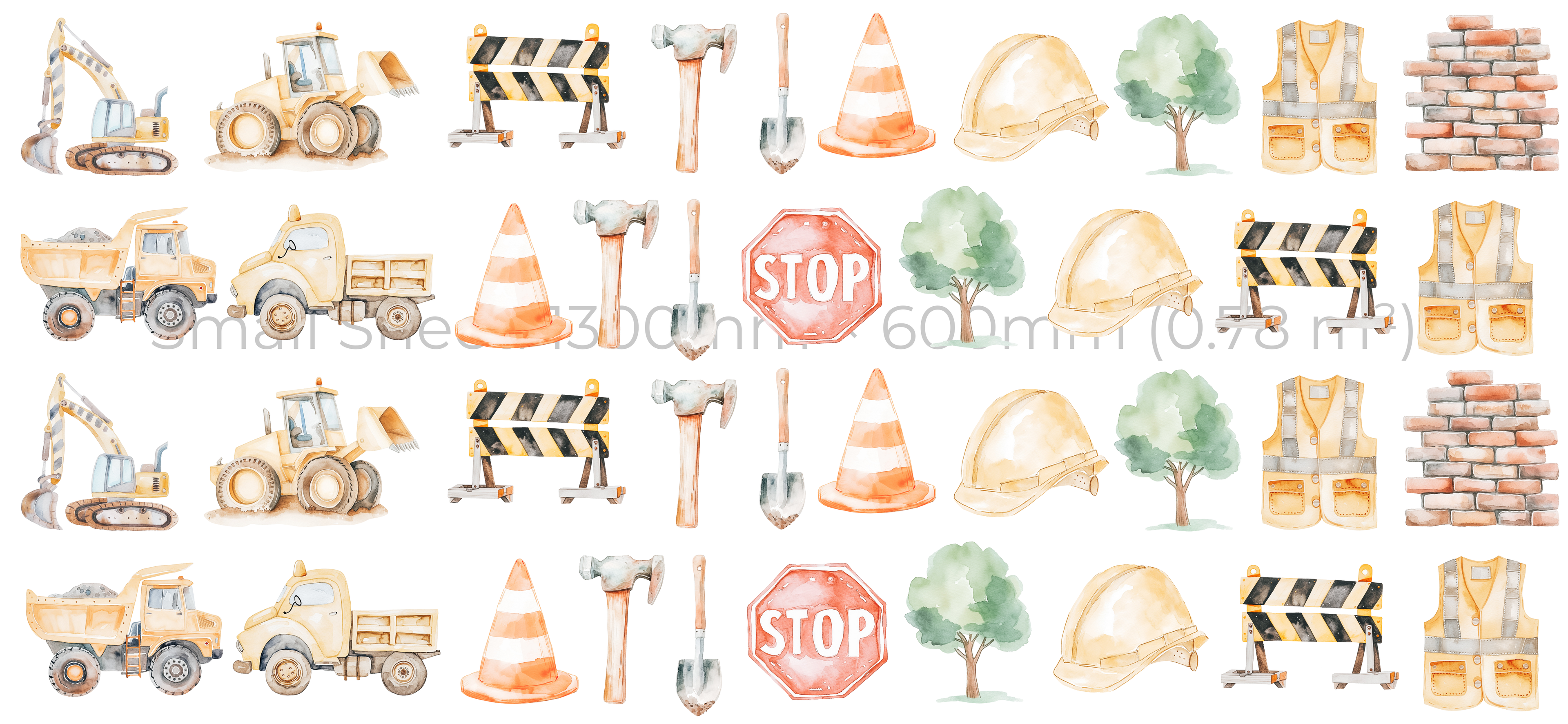 Construction Day Wall Stickers Set