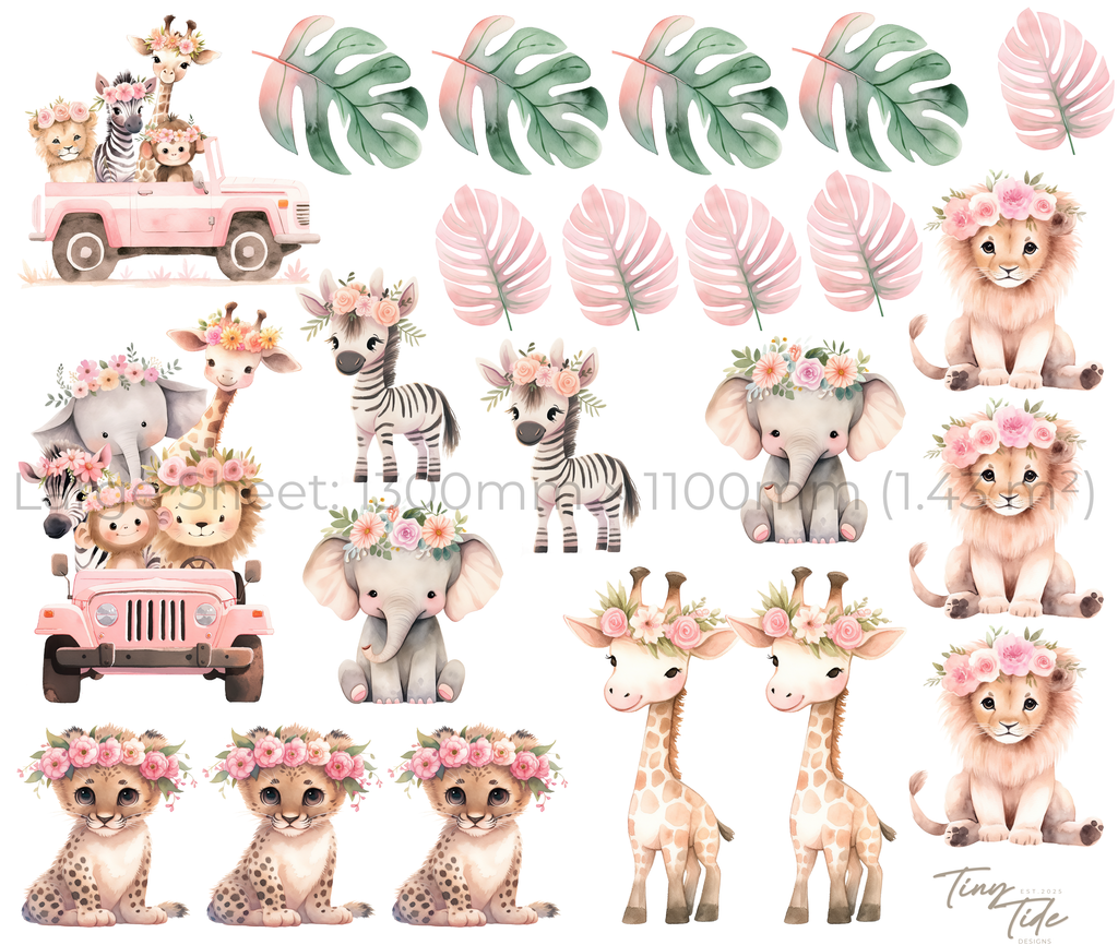 Safari Floral Wall Sticker Set