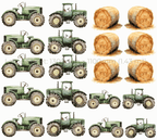 Green Tractor Wall Sticker Set