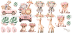 Safari Floral Wall Sticker Set