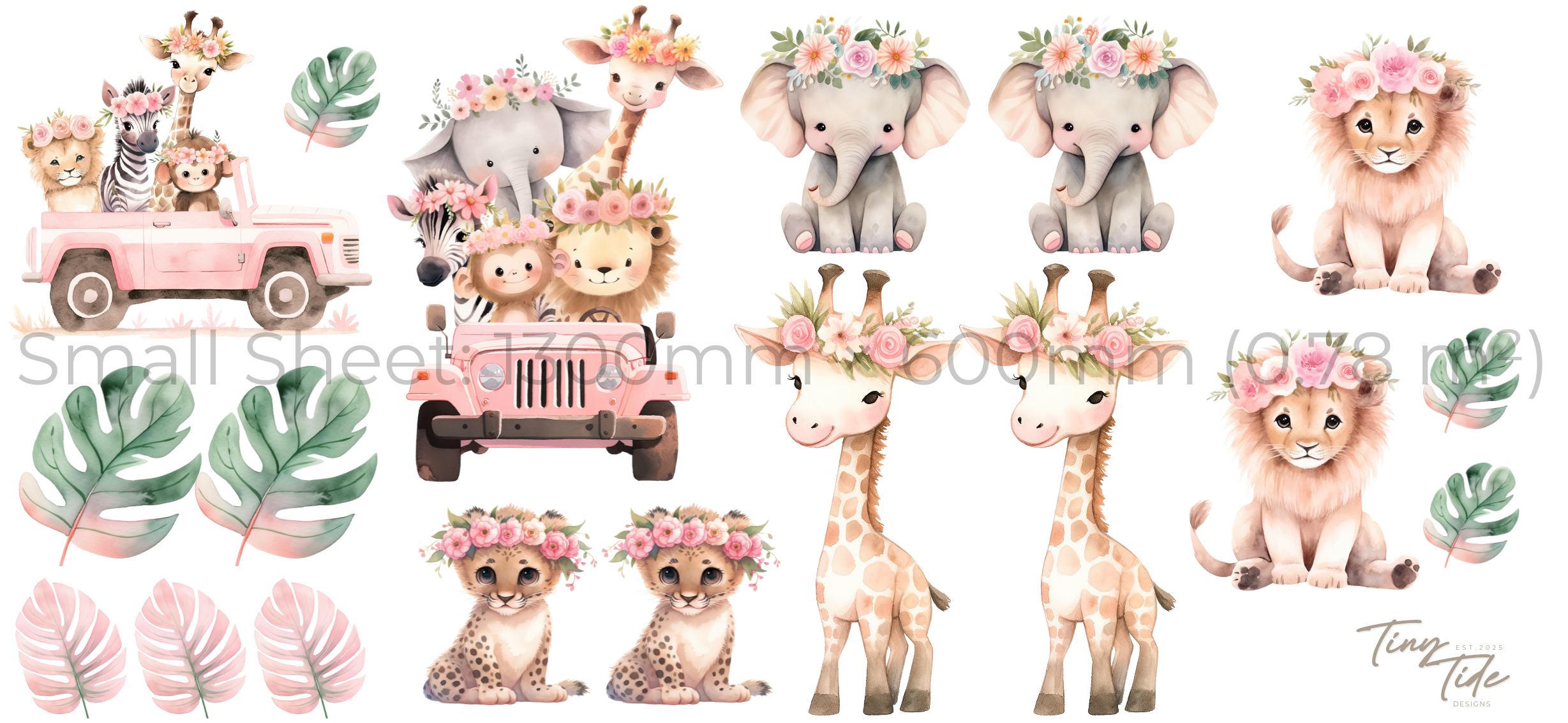 Safari Floral Wall Sticker Set