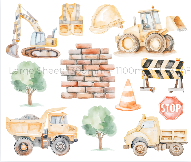 Construction Wall Sticker Set