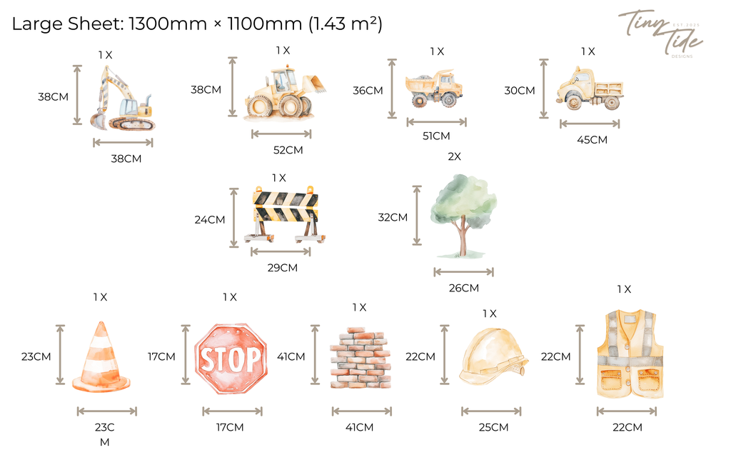 Construction Day Wall Stickers Set