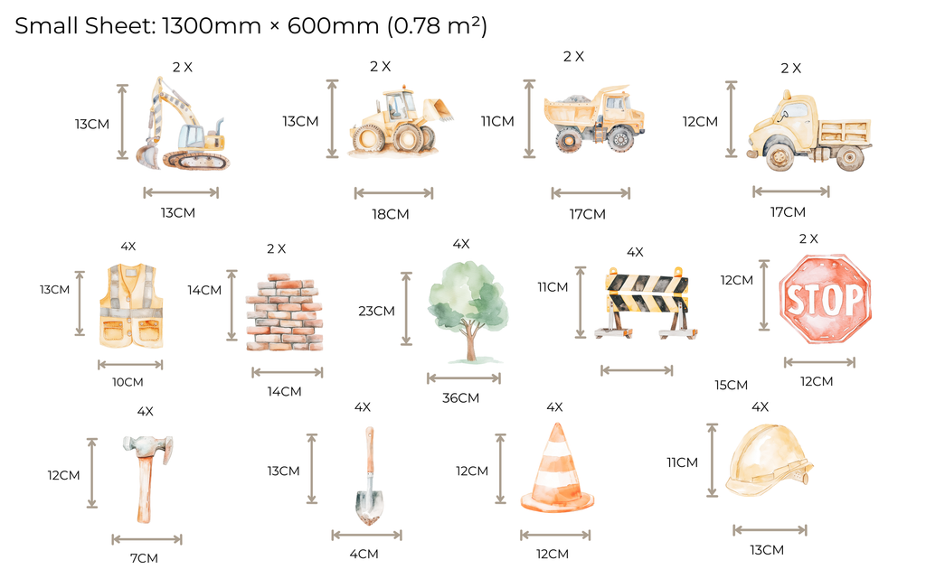 Construction Day Wall Stickers Set