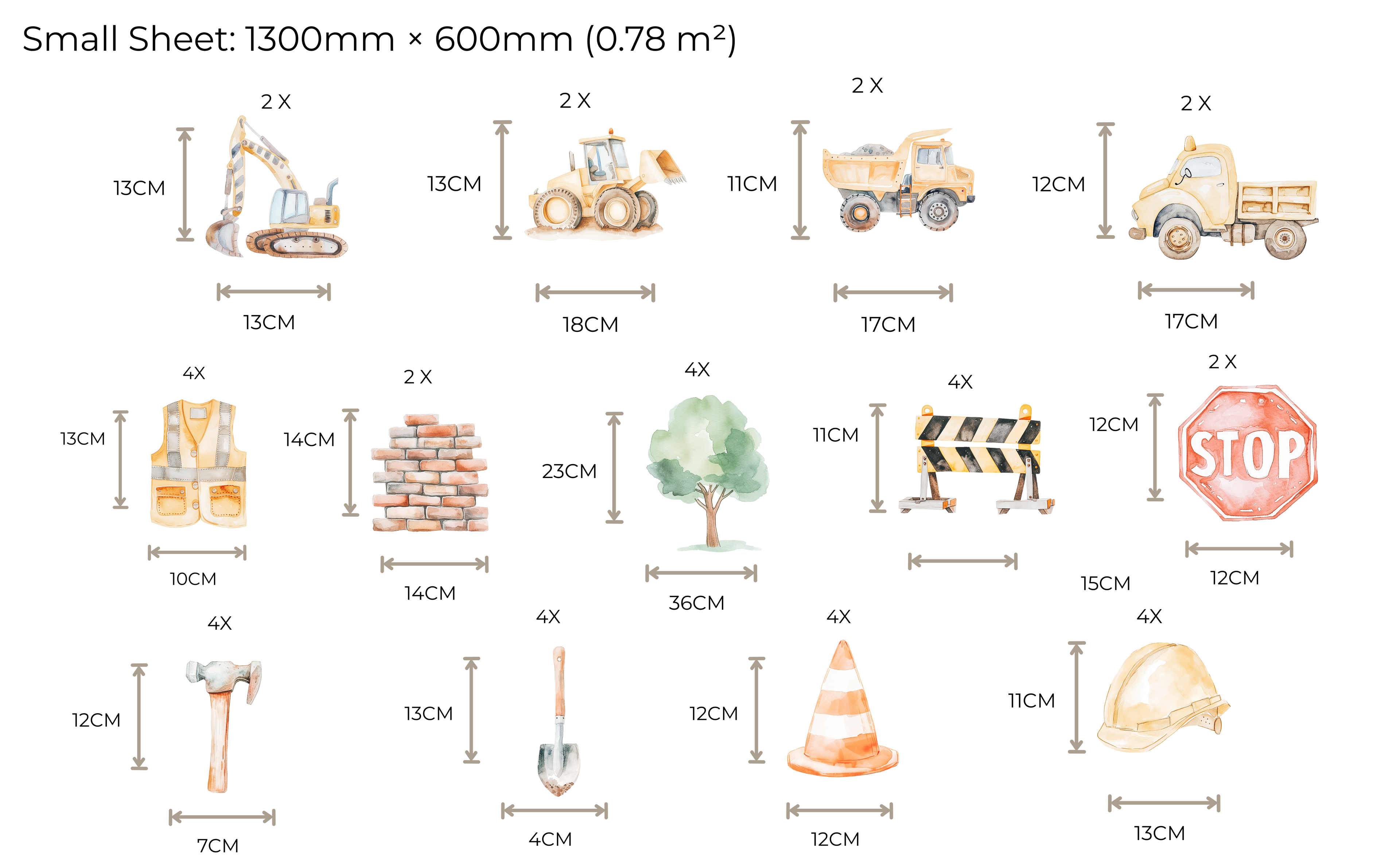 Construction Day Wall Stickers Set