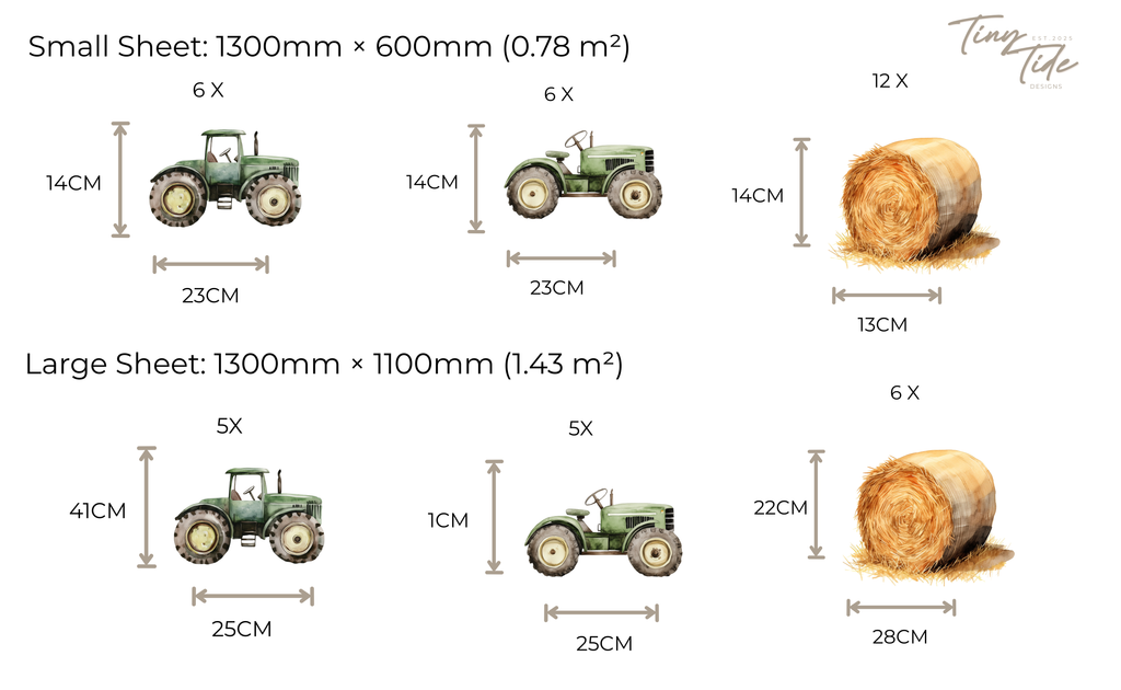 Green Tractor Wall Sticker Set