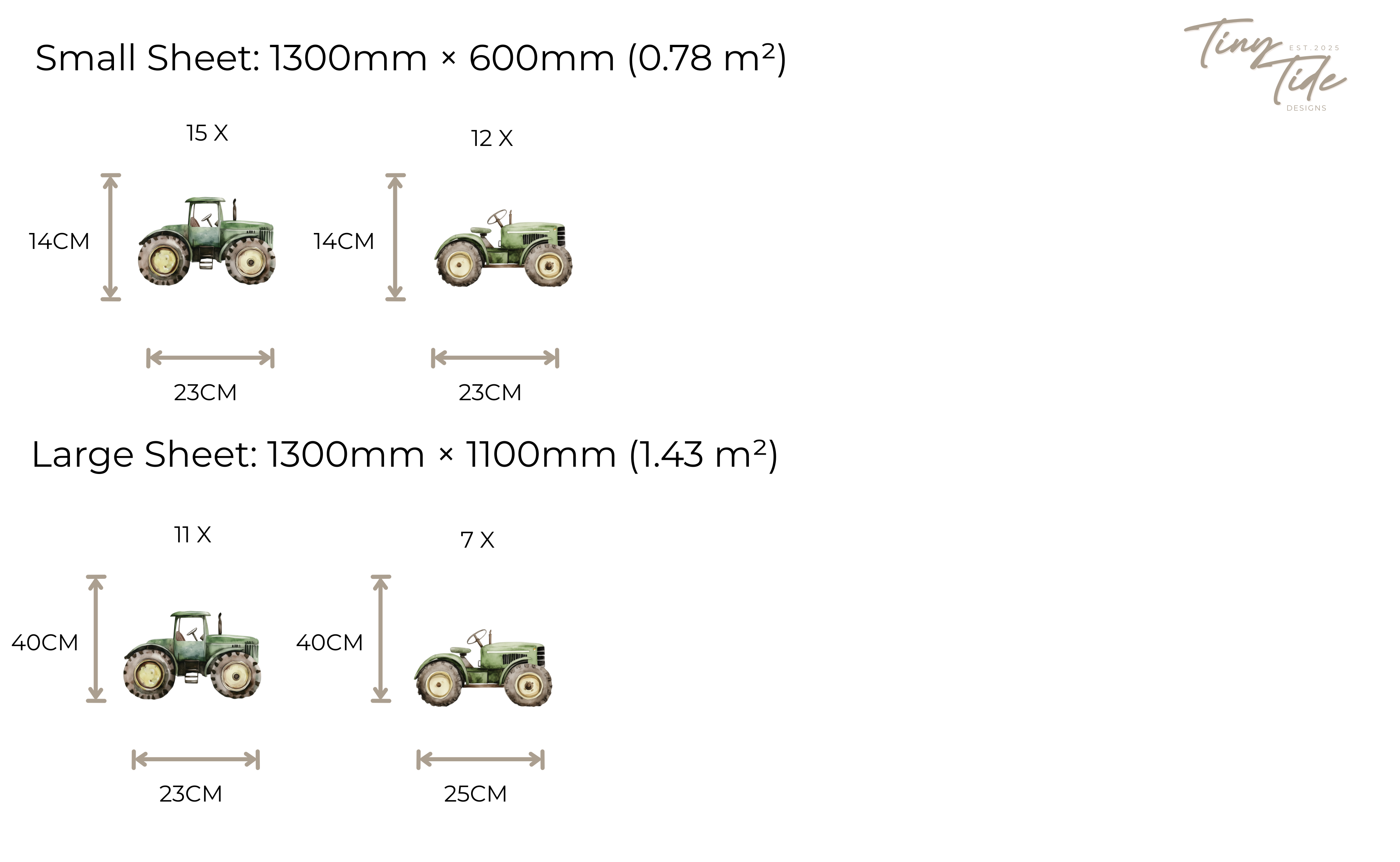 Green Tractor Wall Sticker Set