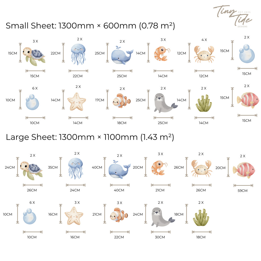 Under The Sea Wall Stickers Set