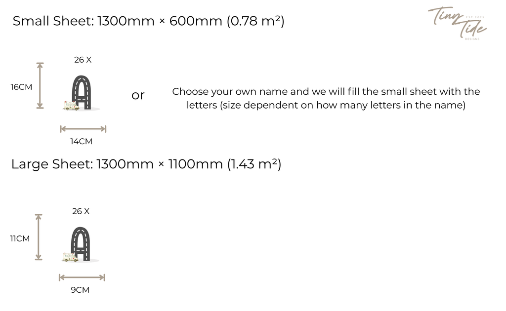 Road Letter Wall Stickers – Personalised Name