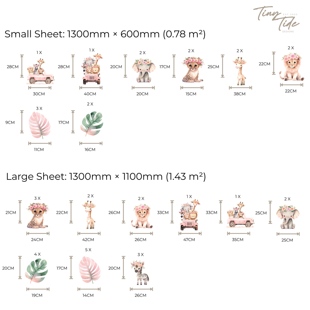 Safari Floral Wall Sticker Set