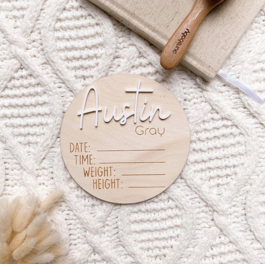 Wooden Baby Arrival Disc
