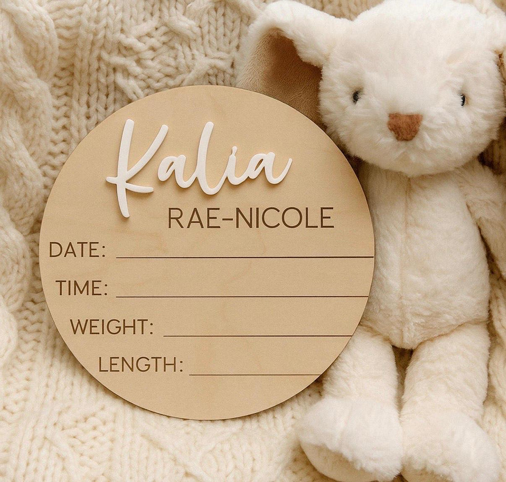 Wooden Baby Arrival Disc