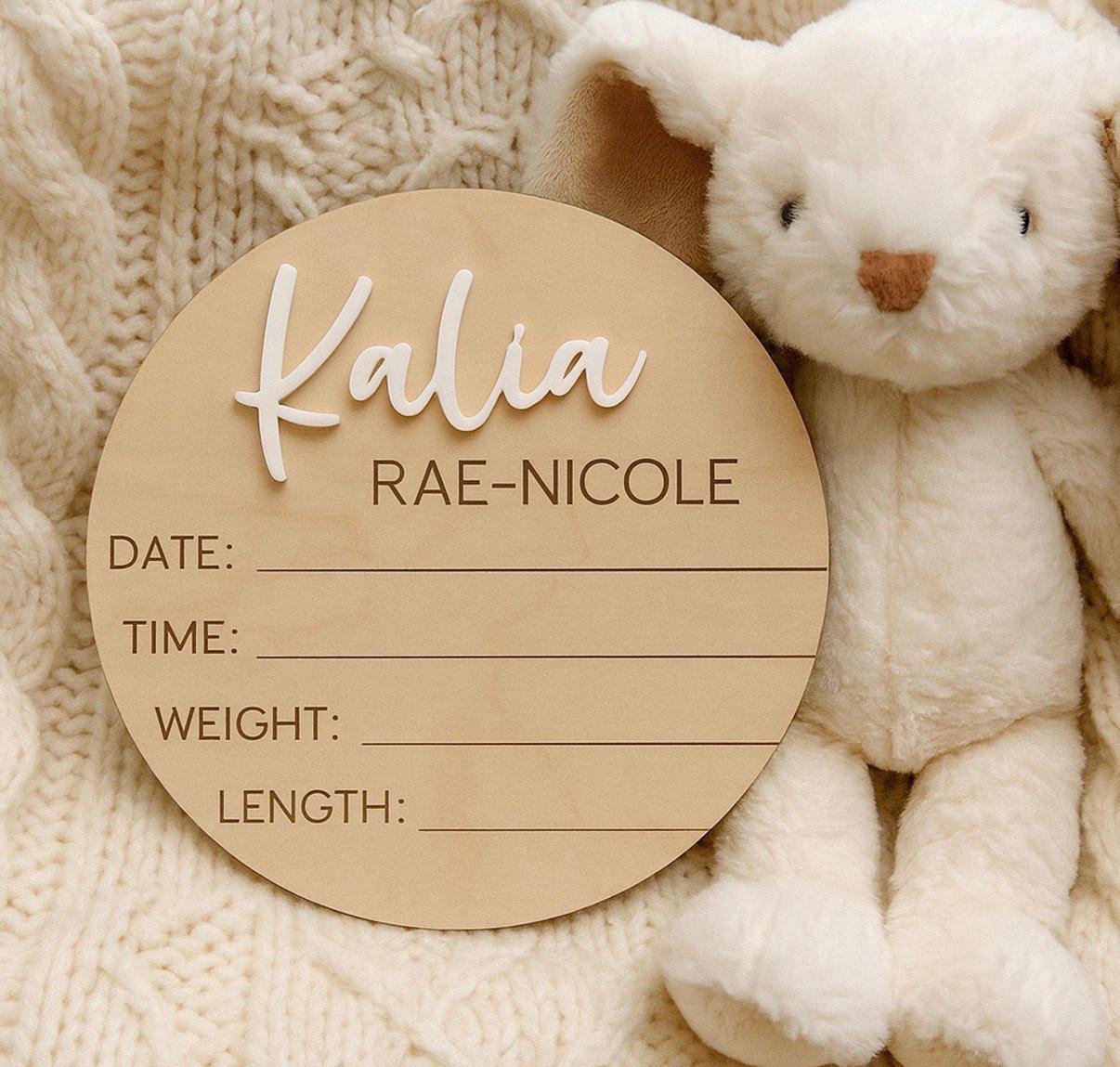 Wooden Baby Arrival Disc