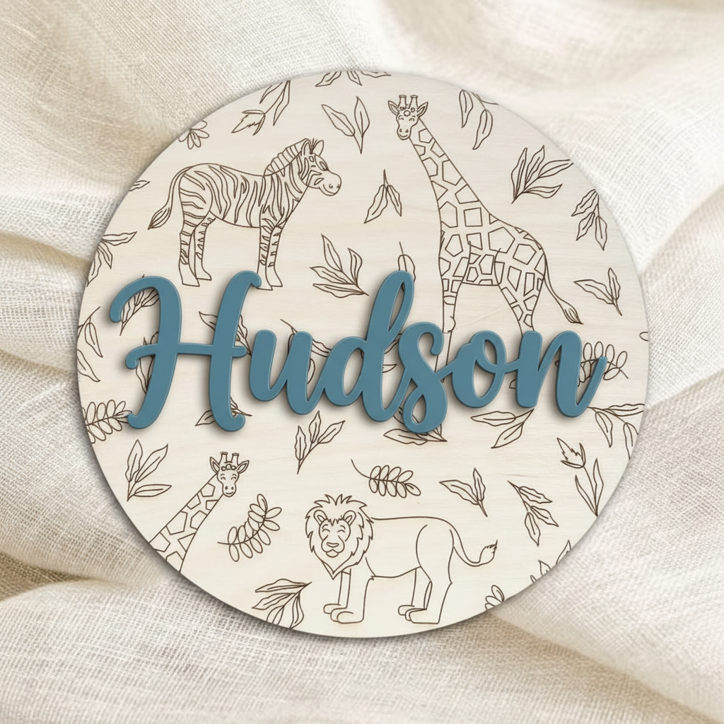 Circle Name Sign - Pattern Background