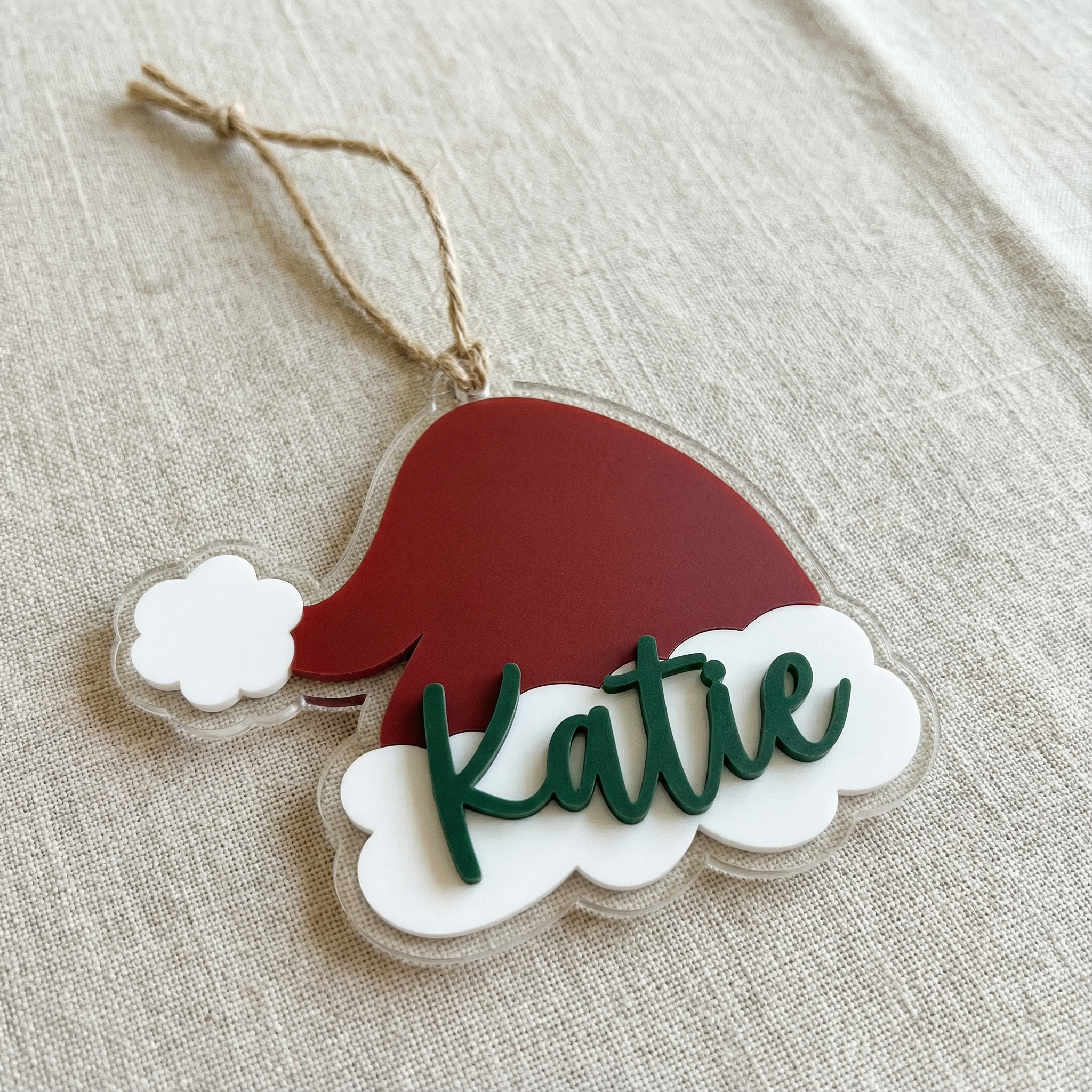 Personalised Santa Hat Ornament