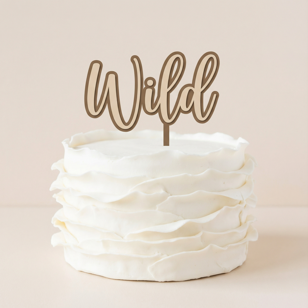 Double-Layer Acrylic Cake Topper – Single Word / Single Name