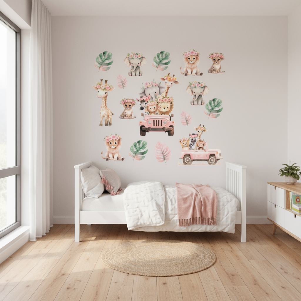 Safari Floral Wall Sticker Set