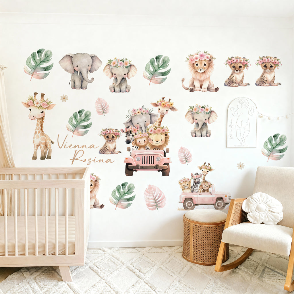 Safari Floral Wall Sticker Set