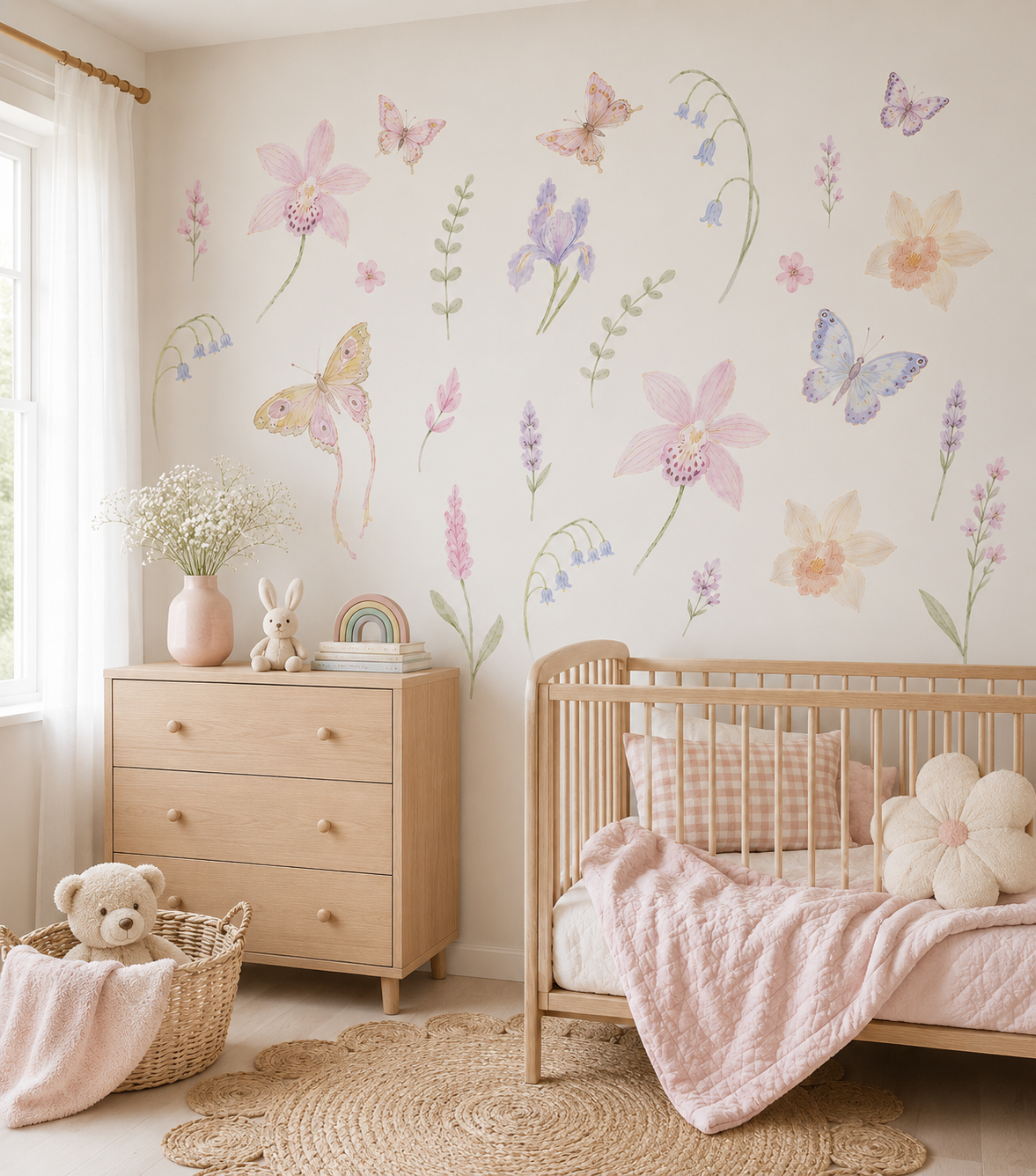 Fairy Garden Floral & Butterfly Wall Stickers