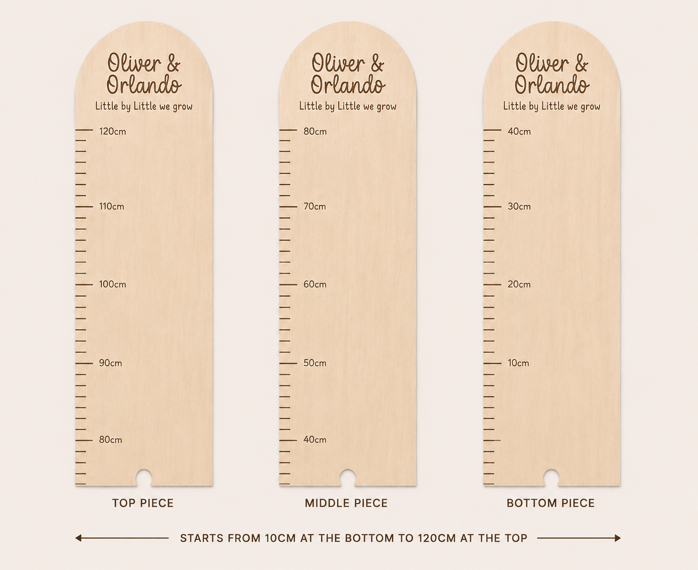 Personalised Wooden Height Chart — Natural