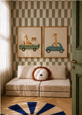 Safari Adventure two poster set styled in a children's room